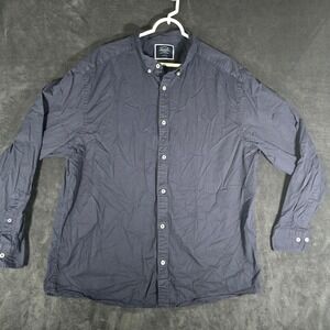 Charles Tyrwhitt Mens Classic Fit Navy Blue Button Down Long Sleeve Shirt XXL